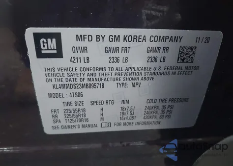 2021 Buick Encore Gx Fwd Select z USA, uszkodzony, nr VIN KL4MMDS23MB095718